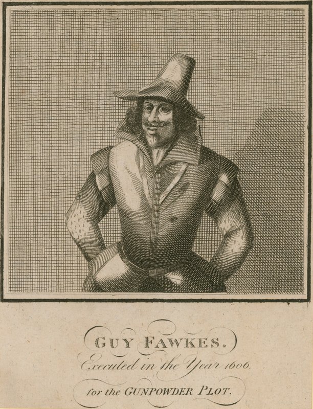 Guy Fawkes, teloitettiin vuonna 1606 ruutijuonista tekijältä English School