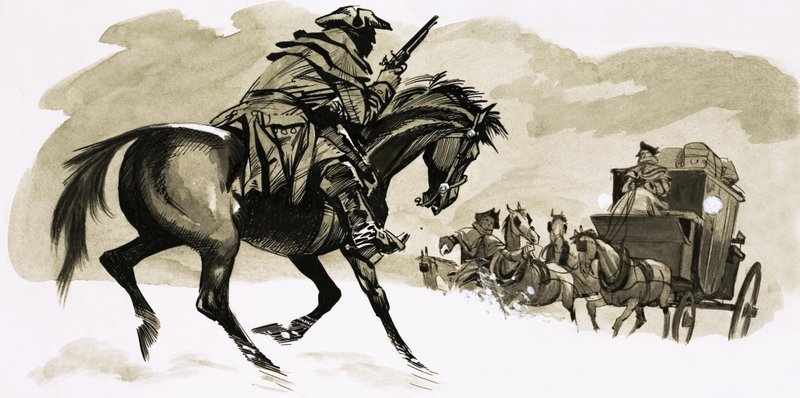 HIghwayman hyökkäämässä vaunuun tekijältä English School