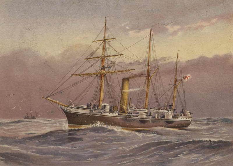 HMS Nymph (luuppi) (värilitografia) tekijältä English School
