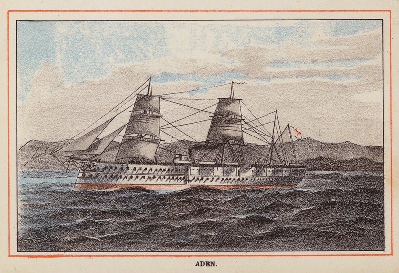HM Indian Troop-Ship: Adem (värillinen kaiverrus) tekijältä English School