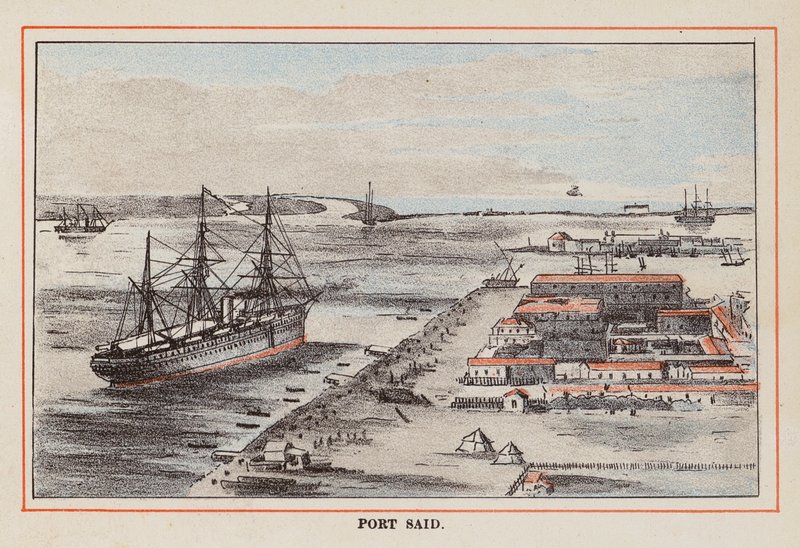 HM Indian Troop-Ship: Port Said (värillinen kaiverrus): Port Said (värillinen kaiverrus) tekijältä English School