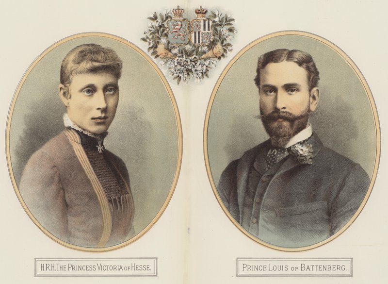 HRH Hessenin prinsessa Victoria ja Battenbergin prinssi Louis (värilitho) tekijältä English School