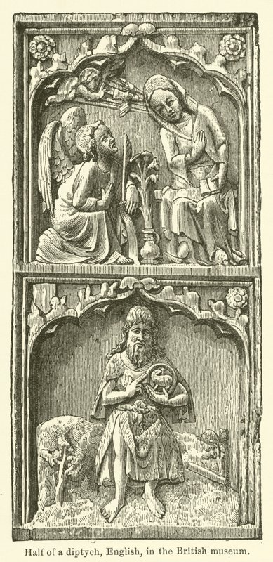 Puolet diptyykistä, englanti, British Museumissa (kaiverrus) tekijältä English School