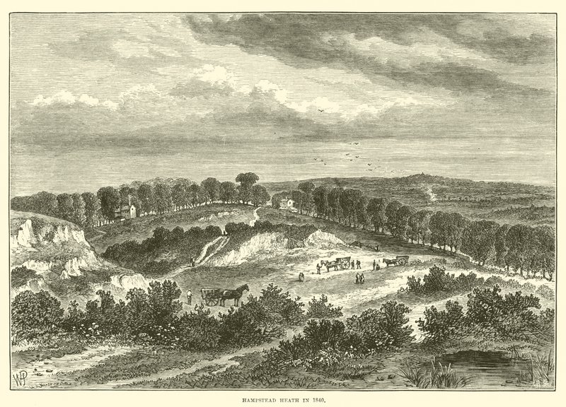 Hampstead Heath vuonna 1840 (kaiverrus) tekijältä English School