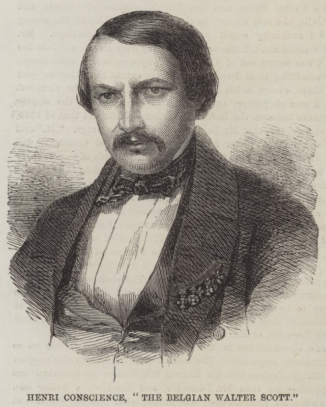 Henri Conscience, "Belgialainen Walter Scott" (kaiverrus) tekijältä English School