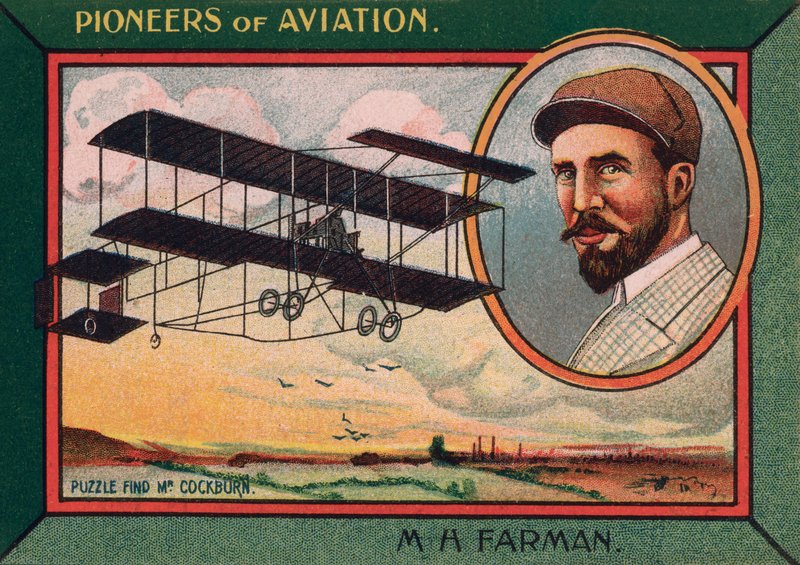 Henri Farman, englantilais-ranskalainen ilmailun pioneeri, lentokoneiden suunnittelija ja valmistaja (chromolitho) tekijältä English School
