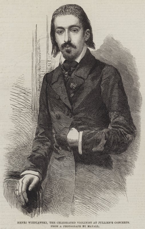 Henri Wieniawski, Jullienin konserttien juhlittu viulisti (kaiverrus) tekijältä English School