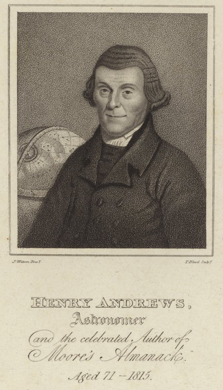Henry Andrews, tähtitieteilijä ja Moores Almanackin (1744-1820) kuuluisa kirjoittaja tekijältä English School