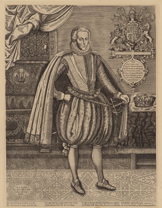 Henry Frederick, Walesin prinssi, kuningas Jaakko I:n vanhin poika (kaiverrus). tekijältä English School
