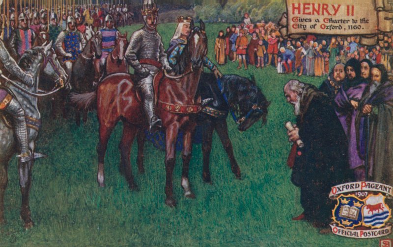 Henrik II antaa peruskirjan Oxfordin kaupungille, 1160 tekijältä English School