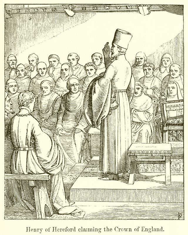 Henry of Hereford hakee Englannin kruunua tekijältä English School