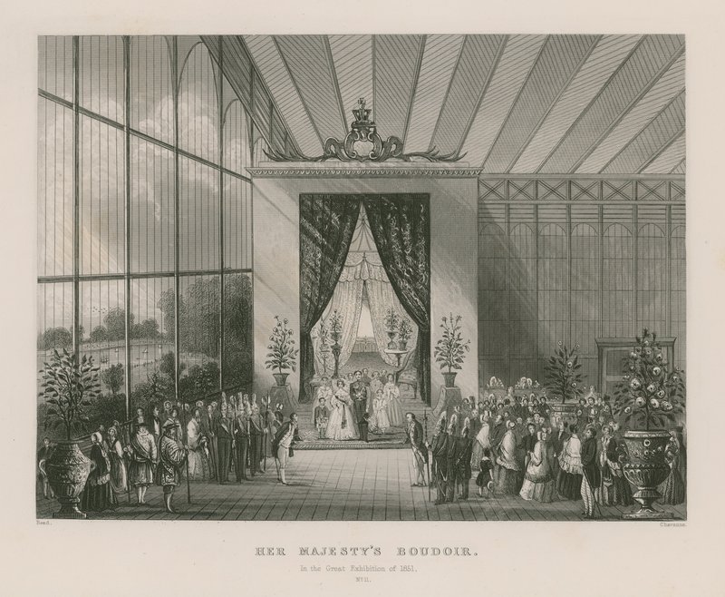 Hänen Majesteettinsa buduaari vuoden 1851 suuressa näyttelyssä tekijältä English School