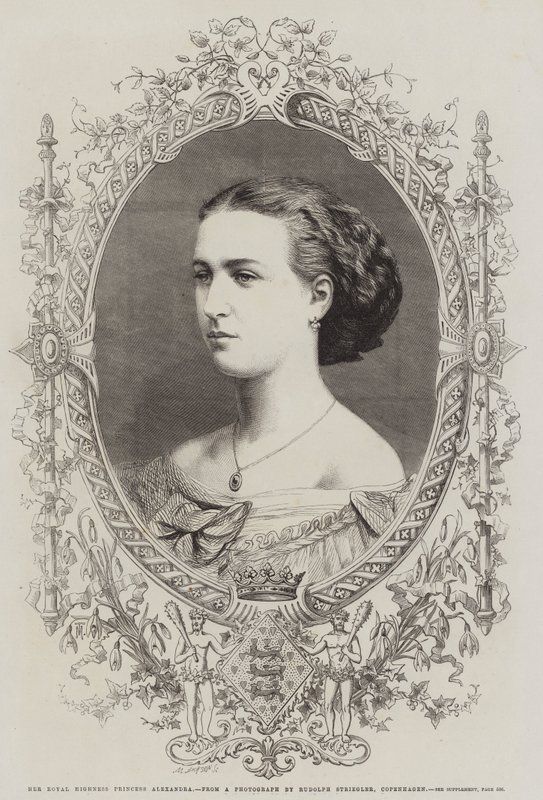 Hänen kuninkaallinen korkeutensa prinsessa Alexandra (kaiverrus) tekijältä English School
