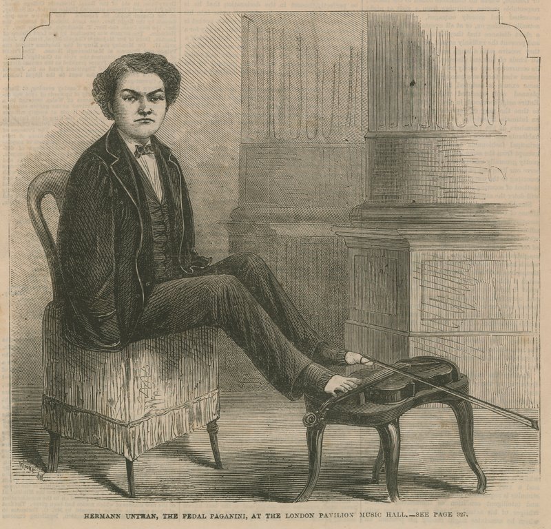 Hermann Untman, pedaali Paganini, Lontoon Pavilion Music Hallissa tekijältä English School