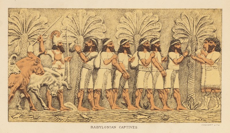 Herodotos: Babylonian vankeja (värilitografia) tekijältä English School