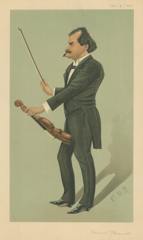 Herr Eduard Strauss, 29. elokuuta 1895, Vanity Fair -sarjakuva tekijältä English School