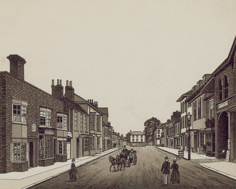 High Street, Petersfield pankista (litografia) tekijältä English School