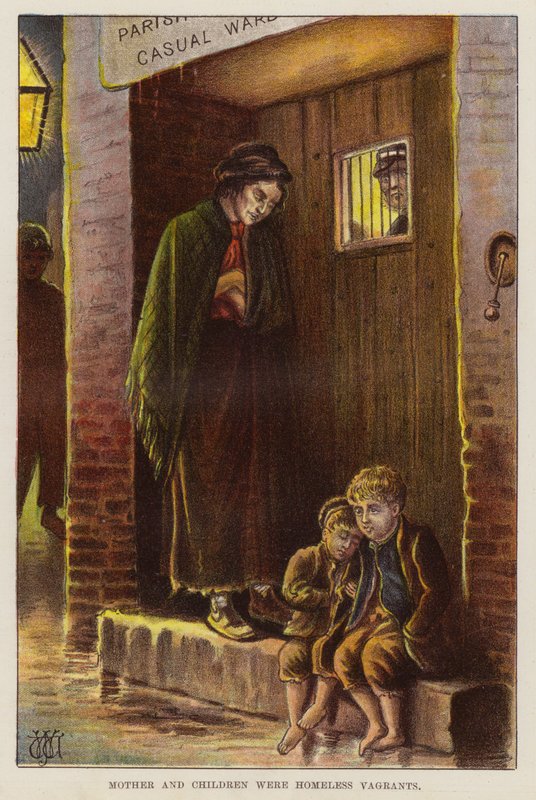Koditon äiti ja lapset viktoriaanisessa Britanniassa (chromolitho) tekijältä English School