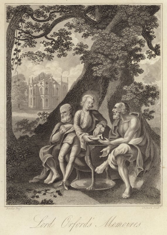 Horace Walpole, englantilainen historioitsija, kirjailija ja poliitikko (kaiverrus) tekijältä English School