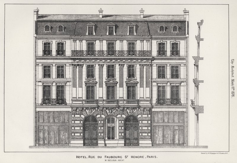 Hotelli, Rue Du Faubourg St Honore, Pariisi (kaiverrus) tekijältä English School