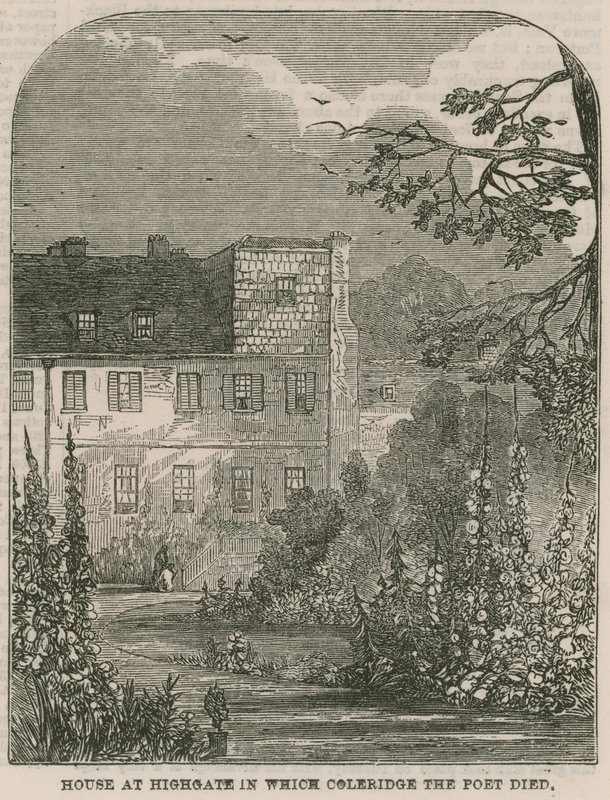 Talo Highgatessa Lontoossa, jossa runoilija Samuel Coleridge kuoli tekijältä English School
