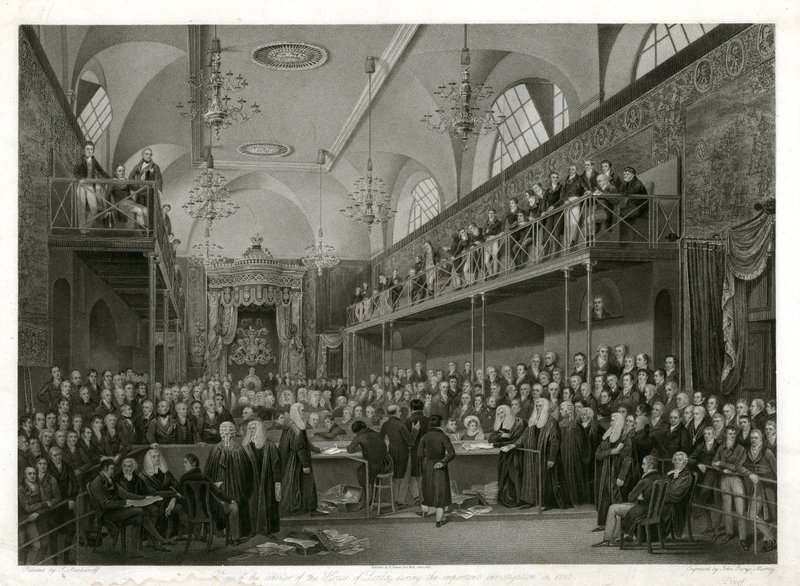House of Lords tärkeän tutkimuksen aikana vuonna 1820 tekijältä English School