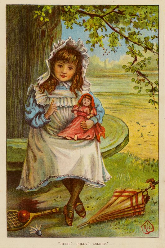 "Hiljaa! Dolly nukkuu" (väri litho) tekijältä English School