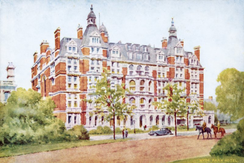 Hyde Park Hotel, Lontoo (väri litho) tekijältä English School