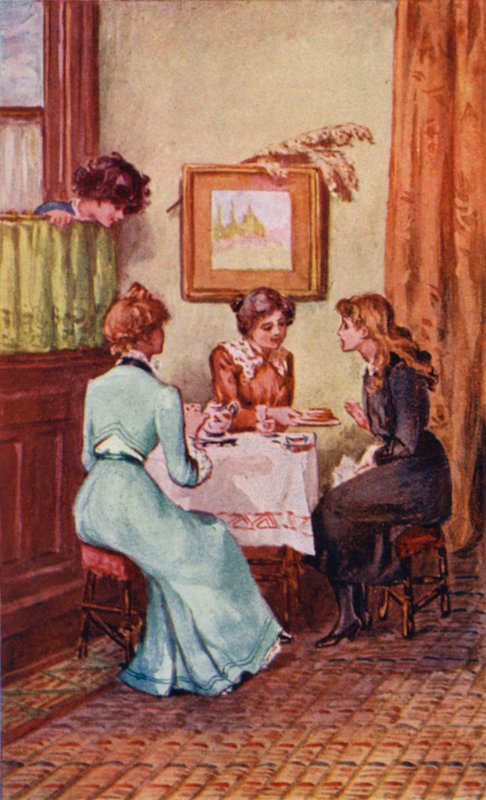 Kuvitus teokselle A World of Girls, L T Meade (värilitho) tekijältä English School