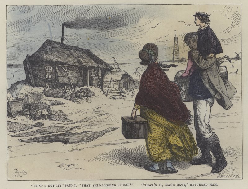 Kuvitus David Copperfieldille (värillinen kaiverrus) tekijältä English School
