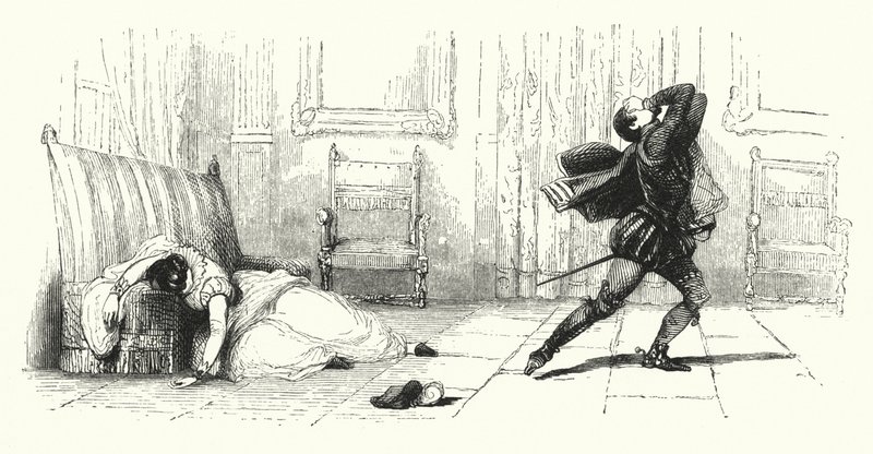 Giacomo Meyerbeerin kuvitus Les Huguenotsille (kaiverrus) tekijältä English School
