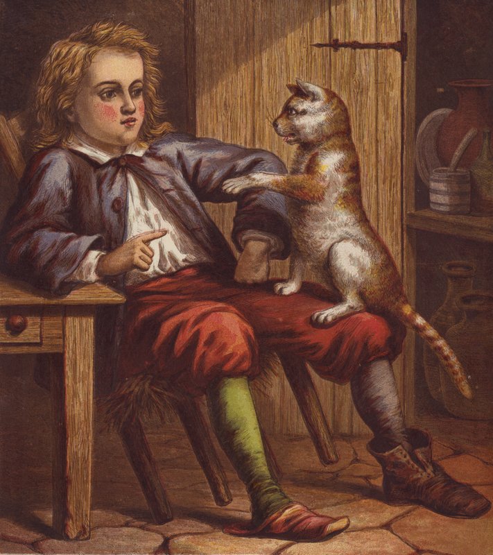 Illustration for Puss in Boots (colour litho) tekijältä English School