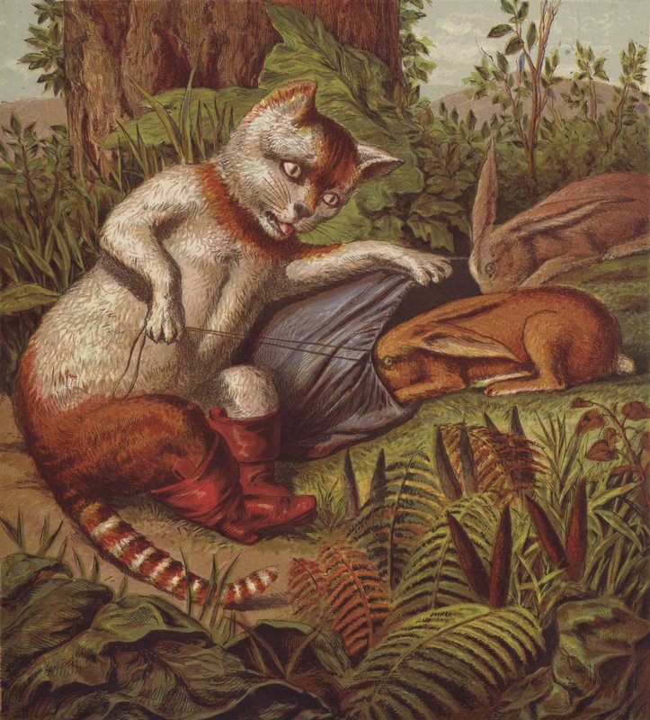 Kuvitus pillulle saappaissa (väri litho) tekijältä English School