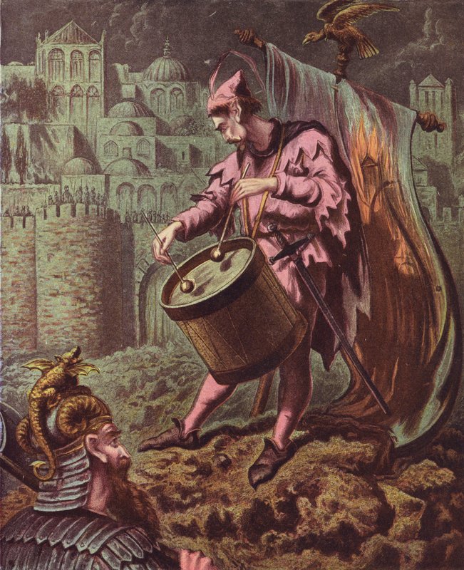 Kuvitus John Bunyanin The Holy War -teokseen (värilitografia). tekijältä English School