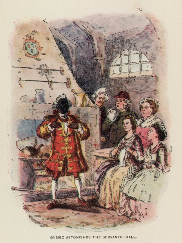 Thackerayn The Virginians -kirjan kuvitus (litografia) tekijältä English School