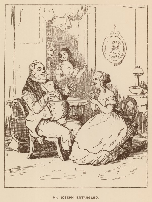Kuvitus Thackerayn Vanity Fair -tapahtumaan (litho) tekijältä English School