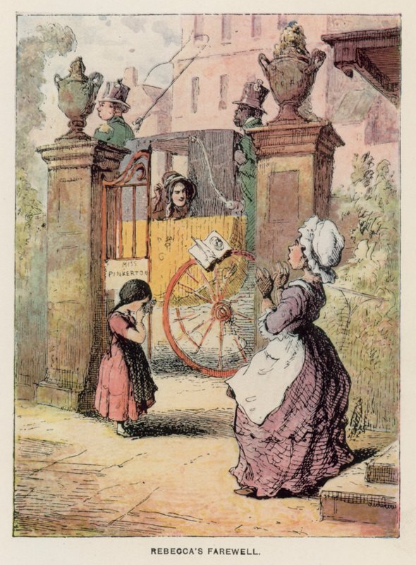 Kuvitus Thackerayn Vanity Fair -tapahtumaan (litho) tekijältä English School