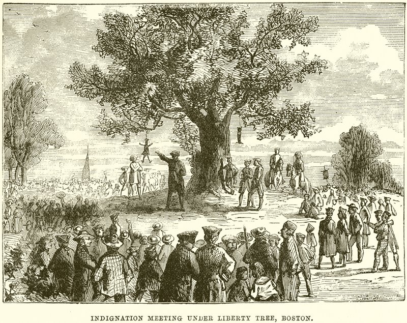 Suuttumiskokous Liberty Treen alla, Boston tekijältä English School