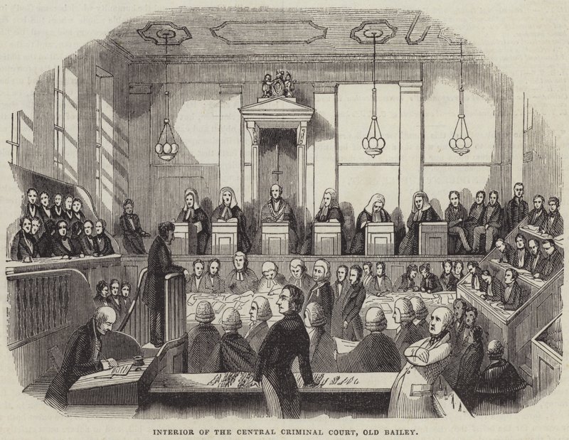 Keskusrikostuomioistuimen sisätilat, Old Bailey (kaiverrus) tekijältä English School
