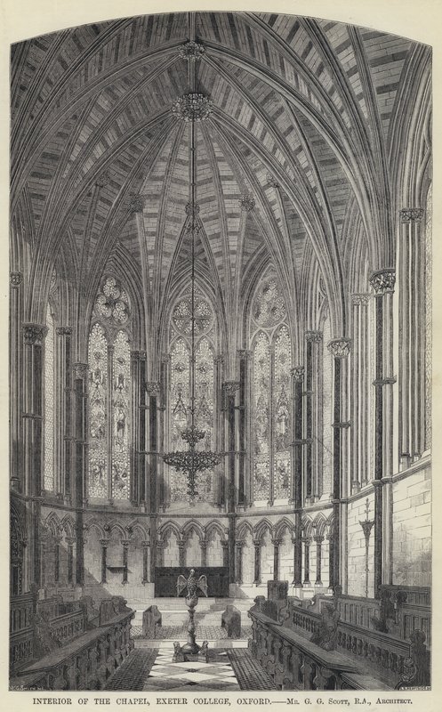Kappelin sisustus, Exeter College, Oxford (kaiverrus) tekijältä English School