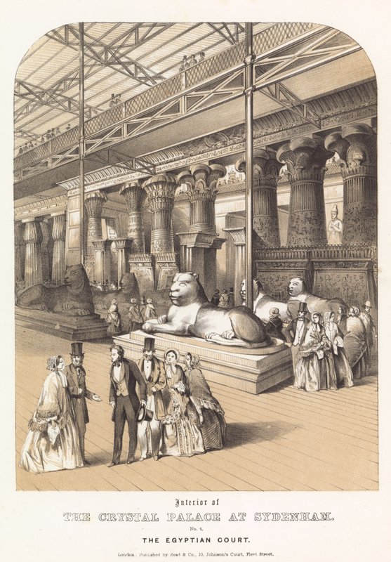 Sydenhamin Crystal Palacen sisätilat - Egyptin tuomioistuin tekijältä English School
