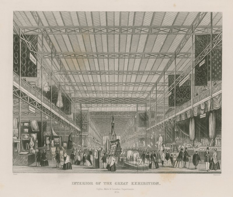 Suuren näyttelyn sisustus, 1851, Ceylon, Malta ja Kanadan departementit tekijältä English School