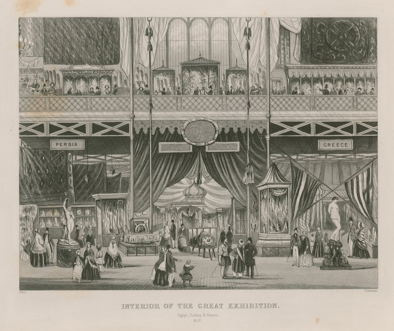 Suuren näyttelyn sisustus, 1851, Egypti, Turkki ja Kreikka tekijältä English School