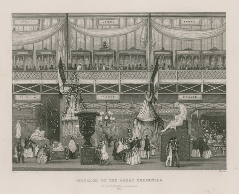 Suuren näyttelyn sisustus, 1851, Ranskan ja Belgian osasto tekijältä English School