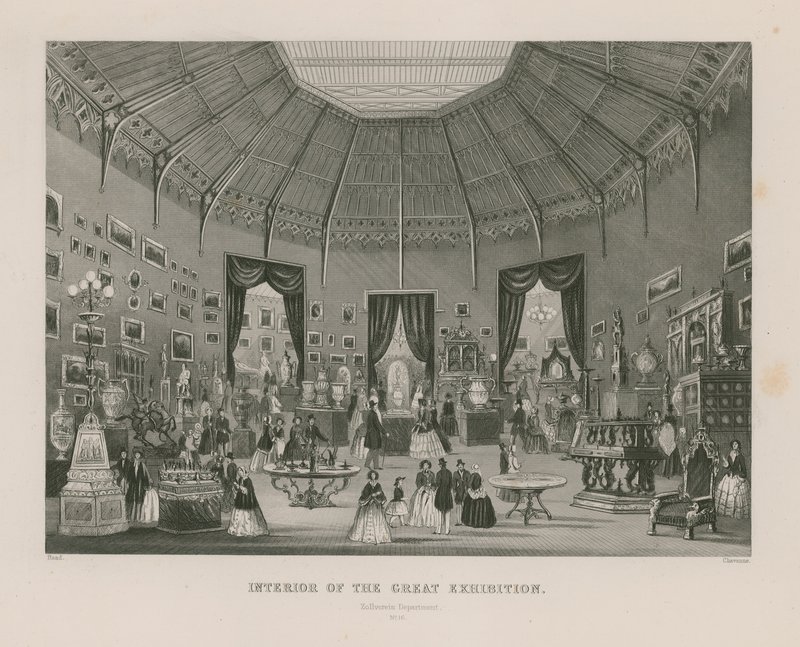Suuren näyttelyn sisustus, 1851, Zollvereinin osasto tekijältä English School