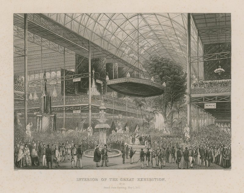 Suuren näyttelyn sisätilat, suuret avajaiset 1. toukokuuta 1851 tekijältä English School