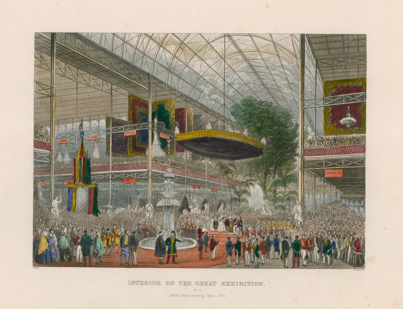 Suuren näyttelyn sisustus, Grant Staten avajaiset 1. toukokuuta 1851 tekijältä English School