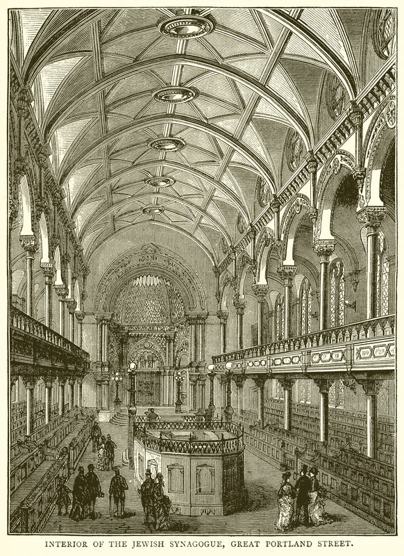 Juutalaisen synagogan sisätilat, Great Portland Street tekijältä English School