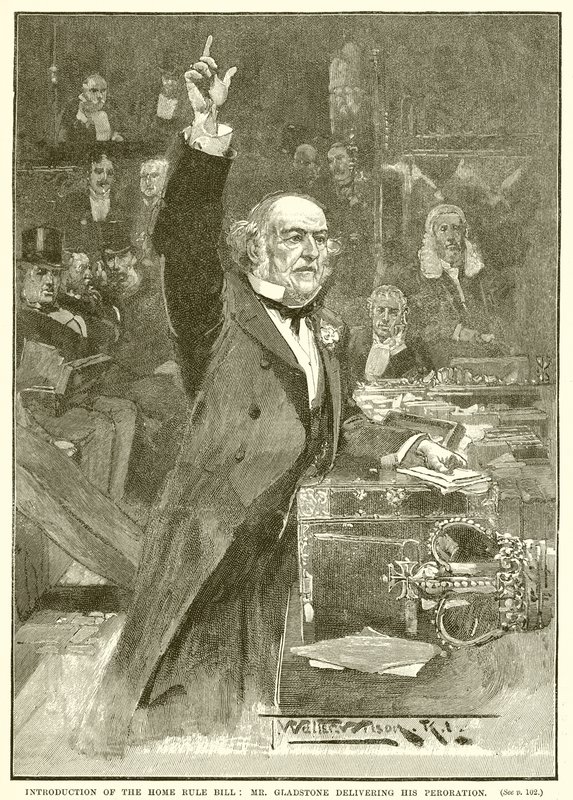 Home Rule Billin esittely: Mr. Gladstone esittelee esityksensä tekijältä English School
