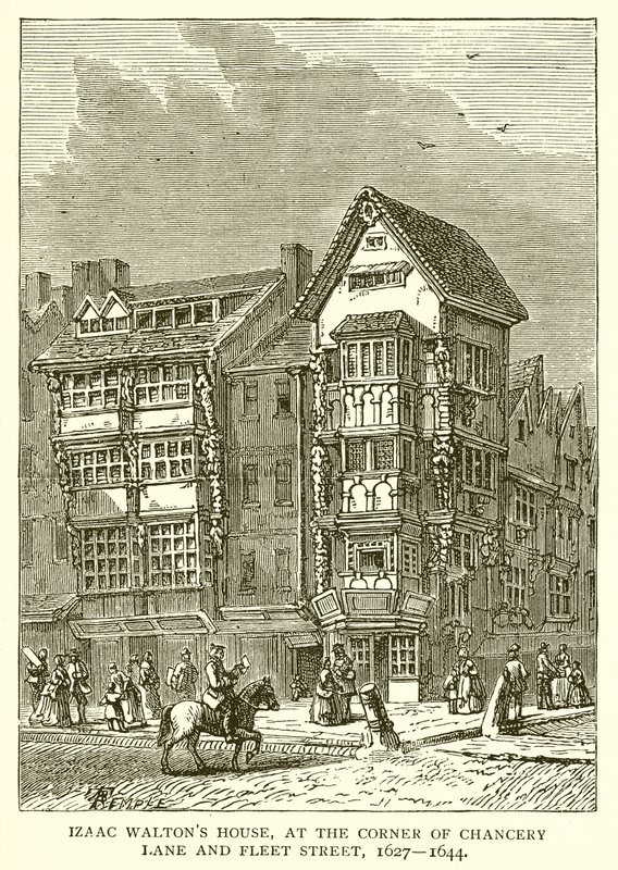 Izaac Waltons House, Chancery Lanen ja Fleet Streetin kulmassa, 1627--1644 tekijältä English School